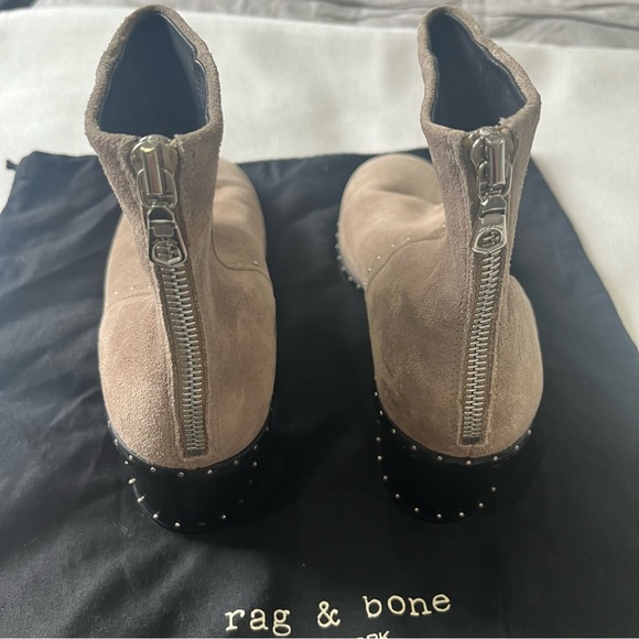 Rag and Bone Willow Gray Suede Boots Size 37 with Duster - Picture 2 of 8